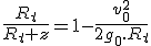 \frac{R_t}{R_t+z}=1-\frac{v_0^2}{2g_0.R_t}